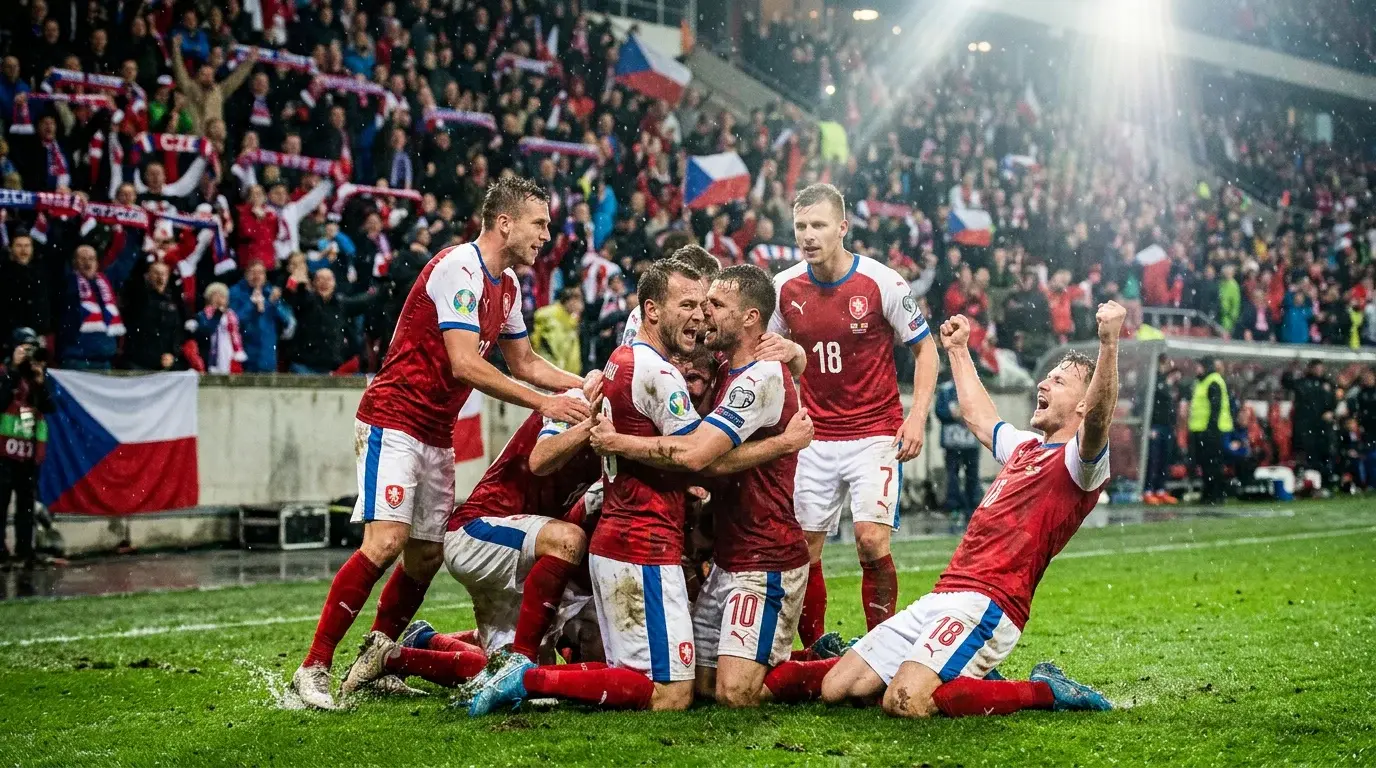 Čeští fotbalisté slaví postup na mistrovství světa 2026 po dramatickém penaltovém rozstřelu